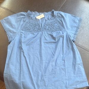Talbots Blue nice thin cotton petit medium women’s Top NEW W TAGS